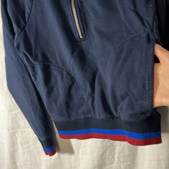 3/$20 J Crew Women’s Navy Long Sleeve 3/4 Zip-down Pullover - Picture 6 of 9